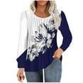 thumbnail image 2 of Wancir Women's Color Block Tunic Tops Casual Long Sleeve Shirts Round Neck Pullover, 2 of 4