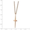 thumbnail image 4 of Stainless Steel Polished Rose IP-plated Cross 16in With 2in ext. Necklace; 16 inch; for Adults and Teens; for Women and Men, 4 of 4