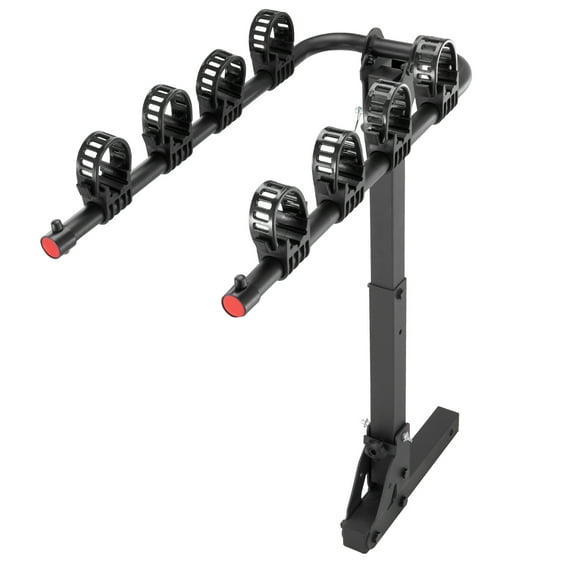 KFFKFF Bike Rack for Hitch Mount, Carrier for 4 Bicycles, Supports 150 LBS, Suitable for 2-inch Receiver, Foldable and Tiltable Design with Secure U Bolt and Strap, Ideal for Car, SUV, Truck, RV