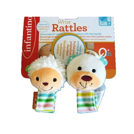Infantino Wrist Rattles - Lamb and Bear