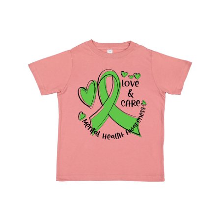 

Inktastic Love and Care Mental Health Awareness Green Ribbon Gift Toddler Boy or Toddler Girl T-Shirt