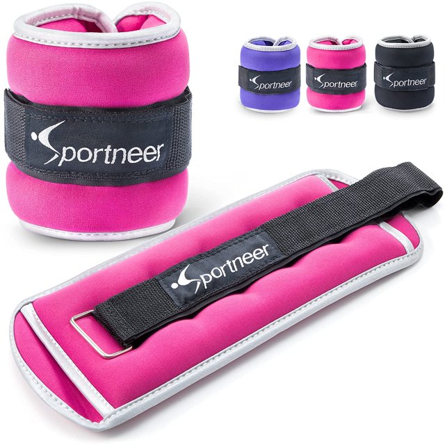 Sportneer Pesas para tobillos y muñecas con correas reflectantes para mujeres, hombres y niños - Pesas ponderadas de 1/2/3/4/5/10 lb para entrenamiento de fuerza Caminar Correr Pilates Fisioterapia En