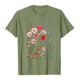 thumbnail image 5 of NSLGXD Womens T-shrits Casual Crew Neck Short Sleeve Tops Plus Size Graphic Tees Lightweight Elegant T Shirts S-2XL Army Green Tees, 5 of 5