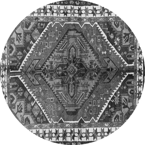 Ahgly Company Indoor Round Persian Gray Traditional Area Rugs, 8' Round