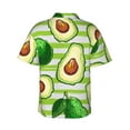 thumbnail image 3 of Easygdp Avocado Green Striped Men'S Summer Casual Short Sleeve,Short Sleeve Button-Down Shirt, Lapel Loose Breathable Hawaiian Short Sleeve - Medium, 3 of 9