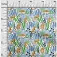 thumbnail image 2 of oneOoneViscoseJerseyLightBlueFabricTropicalAbstractLeafWithAnimalFabricForSewingPrintedCraftFabricByTheYard60InchWide, 2 of 4
