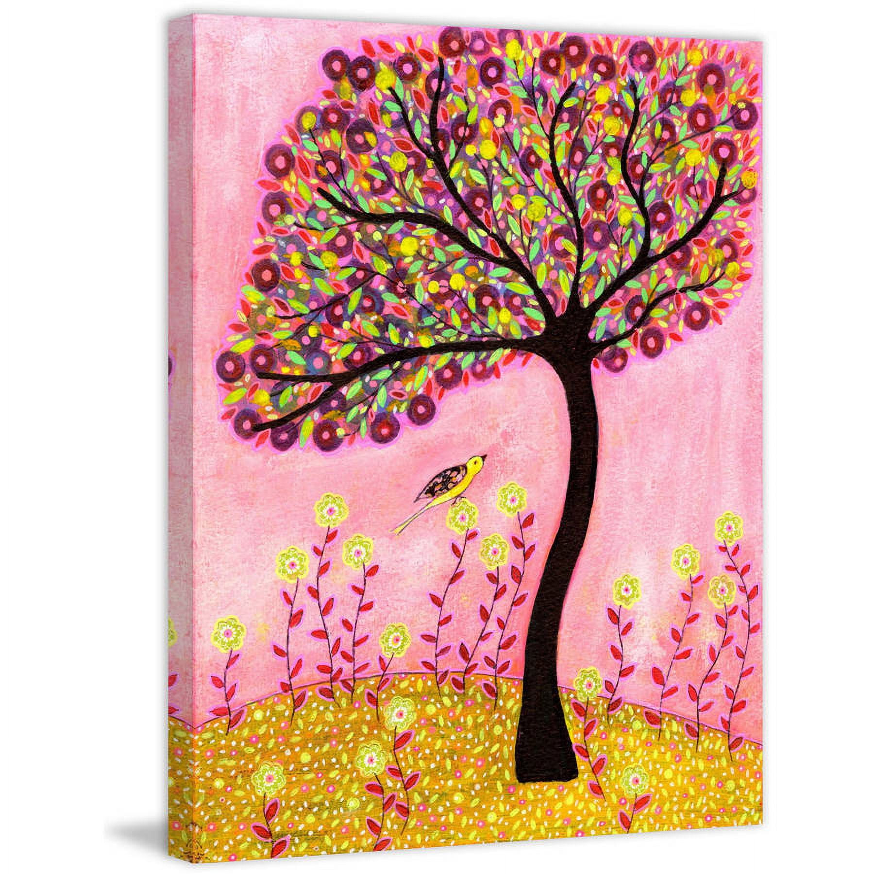 Marmont Hill "Blush Tree" by Sascalia Painting Print on Wrapped Canvas
