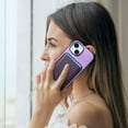 thumbnail image 6 of Magnetic 2 in 1 Detachable Wallet Compatible with iPhone 14 Case, with Card Holder Faux Leather Men Women Compatible with MagSafe Phone Cover for iPhone 14, Purple, 6 of 11