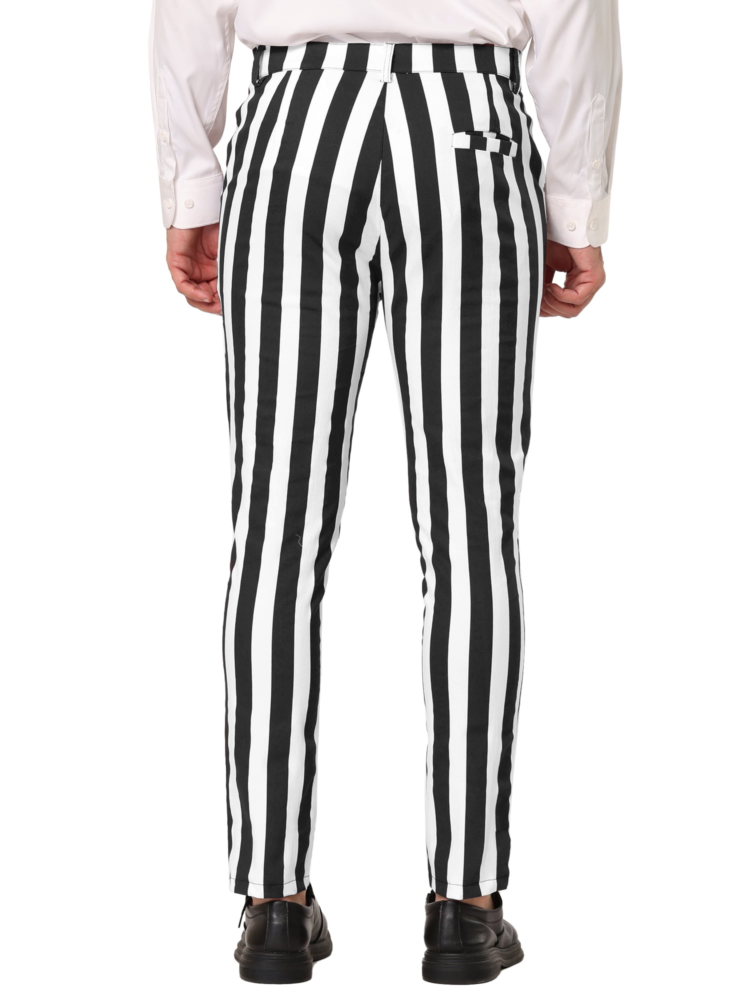 Mens black and hot sale white horizontal striped pants