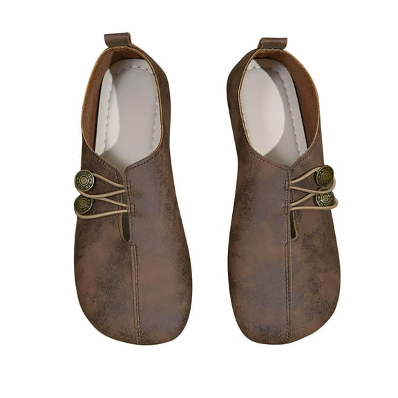 Xfvqtps Womens Comfortable Walking Shoes Lightweight Breathable Flat Shoes with Non Slip PVC Sole Easy Wear Slip on Design for Work Party Daily Use Coffee