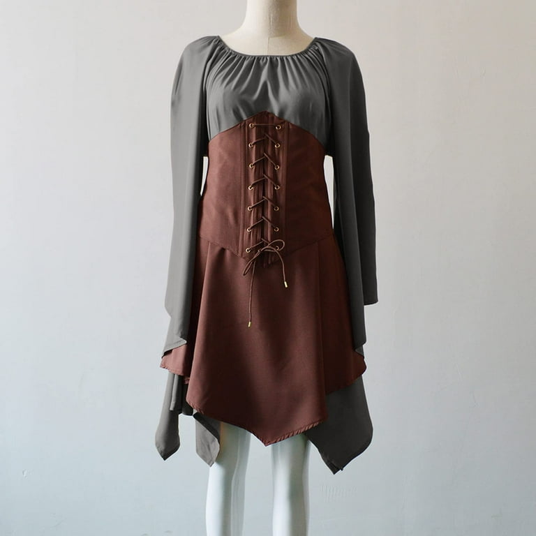 autumn corset dress Gothic Corset Dress - Black Dress with Pockets Large