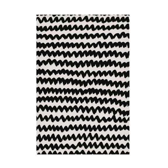Canvas Wall Art - Treechild 'Simple Black ZigZag Pattern' Wall Art for Living Room, Bedroom, or Office D?cor by Trademark Fine Art - 12 x 19 Inches