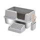 thumbnail image 4 of Caja de arena para mascotas con parte abierta, bandeja de arena para mascotas a prueba de salpicaduras con pala, bandeja de arena para 608 cm x 408 cm x 293 cm, 4 of 9