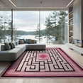 thumbnail image 2 of ODIKA 8'x10' Washable Area Rug Non-Slip Chair-Friendly Mat Geometric Modern Abstract Maze With Interlocking Diamond Grid Motif for Dining Room, Large Office, Lounge, 2 of 7