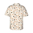 thumbnail image 3 of Balery Milk Tea Print Men's Hawaiian Shirts Short Sleeve Beach Shirt Relaxed Fit Vacation Button Down Shirts-Small, 3 of 9