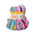 thumbnail image 2 of Wonder Nation Girls Socks, 15-Pack, Sizes S-L, 2 of 3