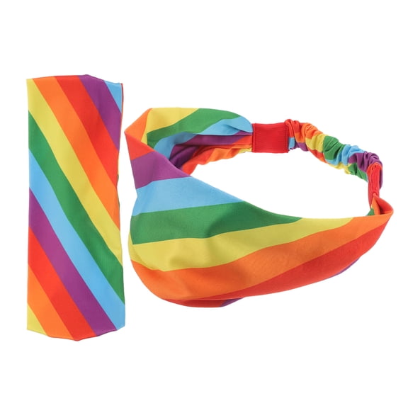 SOPOTUTU 2-Pack Unisex Sports Bandana Hairbands, Multi-Color Fabric Headbands for Running, Workout, Outdoor Activities