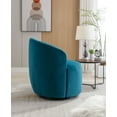 thumbnail image 4 of Velvet Swivel Barrel Chair, 360°Swivel Accent Chair with Ergonomic Back and Armrest,Sherpa Upholstered Round Single Sofa for Living Room Bedroom,Lounge,Hotel,,Club,Office,Teal, 4 of 9