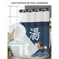 thumbnail image 4 of No Hook Cloth Fabric Shower Curtain with Snap in Liner, Navy Blue Cute Puppy Waterproof Shower Curtains Set with See Through Top Window, Modern Abstract Dog Bathing Bath Curtains Shower 48"x72", 4 of 6