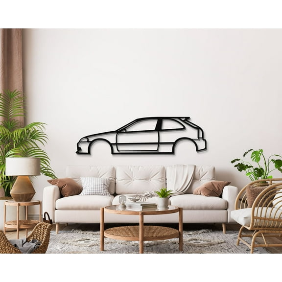 LaModaHome Civic EK Metal Silhouette Wall Art
