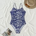 thumbnail image 5 of One Piece Swimsuit for Women Vintage Bathing Suits Ruched Swimwear, 5 of 8