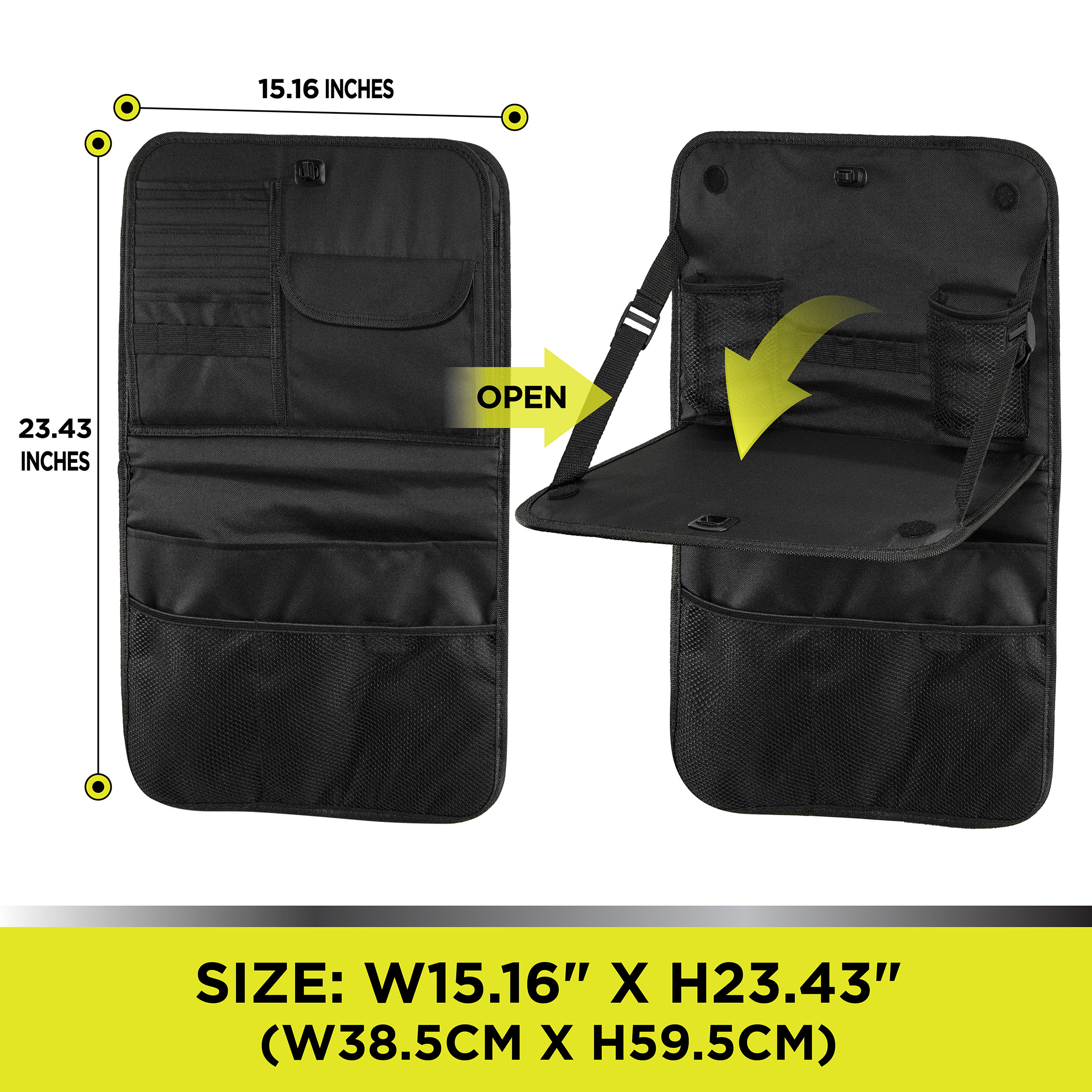 Auto Drive Multi-Pocket Backseat Organizer with Table photo 4