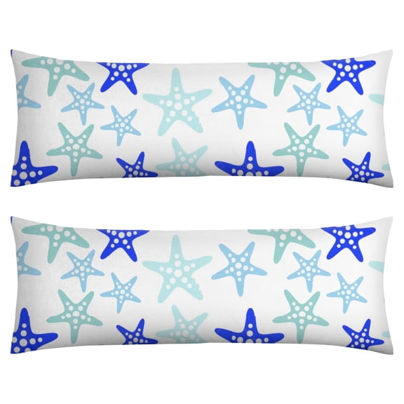 Seashells & Ocean Body Pillow Cover 20x54 - Machine Washable Soft Pillowcase with Invisible Zipper, Breathable for Maternity, Sleeping - Tropical Summer Seaside Decor