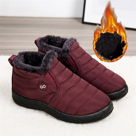 

Christmas Women Snow Velvet Water Winter Short Flat Boots Warm Women s Boots