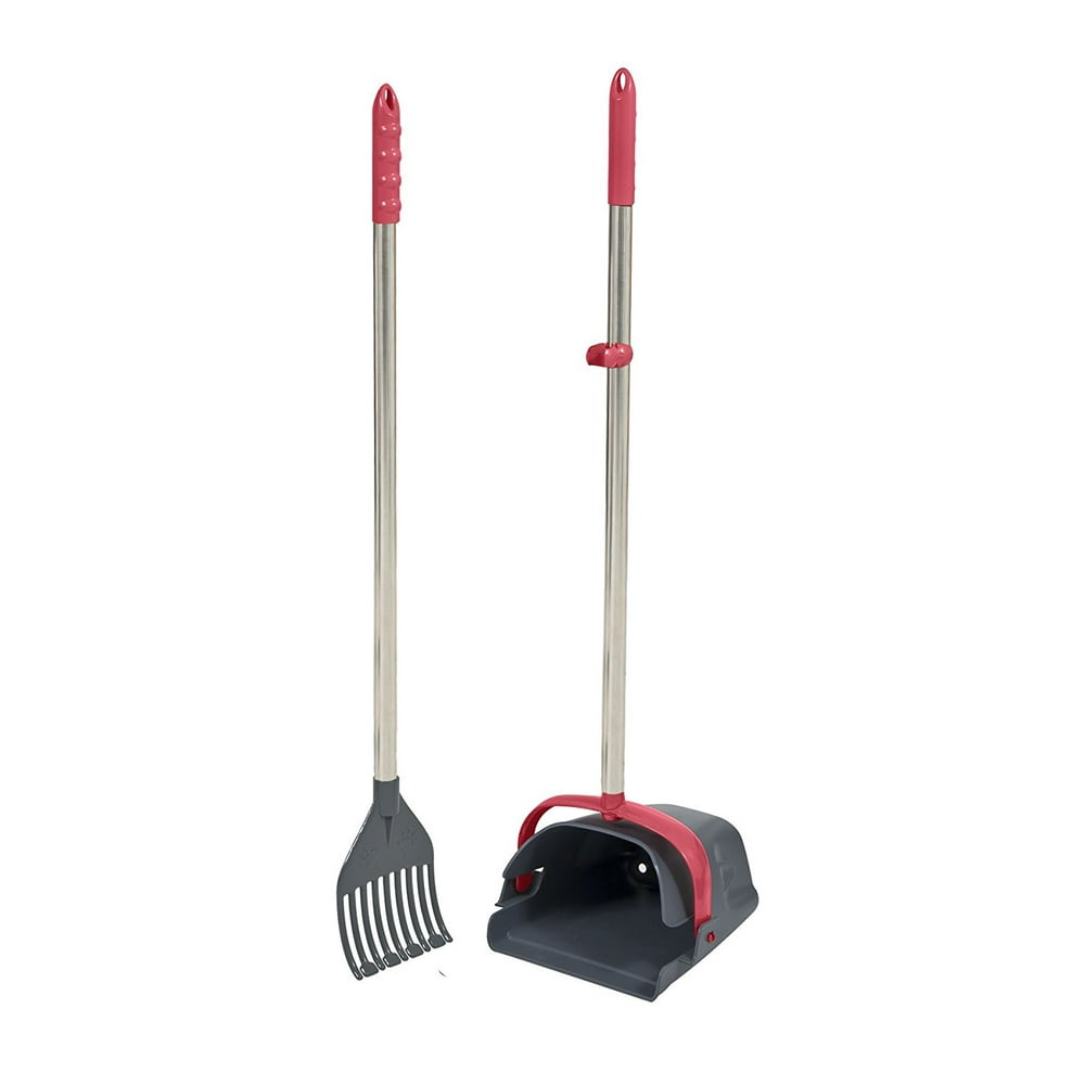 Petmate Clean Response Swivel Bin & Rake Pooper Scooper, Plastic Handle