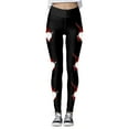 thumbnail image 4 of MKLEKYY Leggings deportivos para mujer, leggings de entrenamiento, pantalones con estampado navideño de bloques de color, leggings elásticos suaves 154, 4 of 4