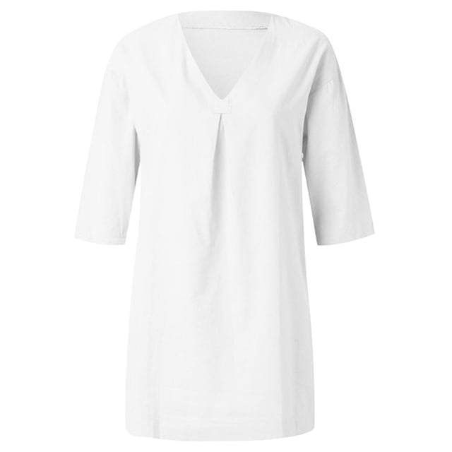 Mangas Blusa V Cuello tamaño Tops de verano Sunnimix Blusa con mangas tres cuartos