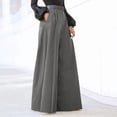 thumbnail image 2 of Yuanlook Womens Palazzo Pants,Long Straight Leg High Waist Wide Leg Stretchy Loose Fit Casual Trousers with Pocket, 2 of 7
