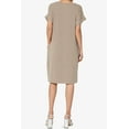 thumbnail image 2 of TheMogan Robe T-Shirt à Manches Courtes Col en V avec Poche pour Femmes Grande Taille, 2 of 6
