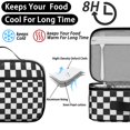 thumbnail image 4 of Black and White Checkered Pattern Insulated Lunch Bag Teens,Bento School Lunch Bag for Teens for Work,Picnic or Travel 10.6x7.7x4.3 Inches,12 Can Capacity, 4 of 6