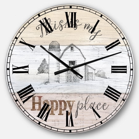 Designart Farmhouse Moment Barns 23 x 23 Analog Round Farmhouse Wall Clock, CLM 30820 C 23 photo Designart Farmhouse Moment Barns 23 x 23 Analog Round Farmhouse Wall Clock, CLM 30820 C 23 photo