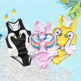 thumbnail image 2 of URMAGIC Kids Girls Rainow Unicorn Bathing Suit One Pieces Ruffles Swimsuit,18M-6T, 2 of 5