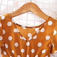 thumbnail image 5 of Godderr Toddler Girl Summer Dress V-Neck Short Sleeves Dress Wave Point Girdle Waist Dress 1 Piece Set for 4T-9T, 5 of 5