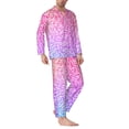 thumbnail image 2 of Balery Colorful Glitters Pijama para Hombre de Dos Piezas con Manga Larga, Conjunto de Dormir y Descanso Suave con Bolsillos-X-Large, 2 of 7