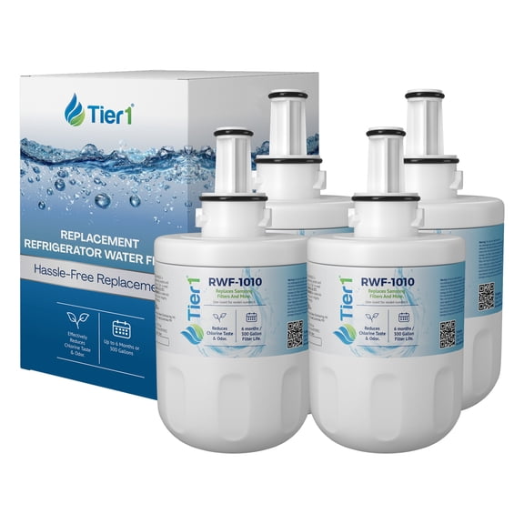 Tier1 RWF1010 DA29-00003G Refrigerator Water Filter | Replacement for DA29-00003F, RGF238AARS, WSS-1, WF289 Filter - Up to 24 Months Supply | Easy Install | Odor Control | Great Tasting Water (4-pk)