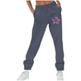 thumbnail image 2 of WXLWZYWL Womens Casual Baggy Fleece Sweatpants High Waisted Drawstring Solid Color Joggers Pants, 2 of 4
