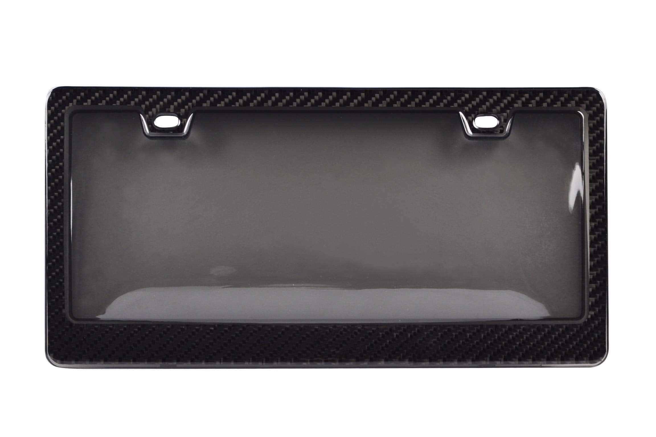 100% REAL GLOSSY BLACK CARBON FIBER USA US CAR VEHICLE LICENSE PLATE FRAME COVER