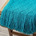 thumbnail image 4 of Modernly Basic Inc. Knitted Throw Blanket, 50 x 60 Inch, Warm & Cozy Decorative Throw Blankets with Tassels, Fancy Throw Blankets for Couch, Textured Solid Soft Knit Blanket, Blue, Machine Wash, 4 of 7