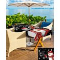 thumbnail image 5 of Fsddascl Christmas Snowman Outdoor Tablecloth - 60x84 Inch Rectangle Dining Table Cover, Xmas Winter Snowflake Classic Black Waterproof Outdoor Table Cloth with Umbrella Hole & Zipper for Patio, 5 of 7