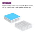 thumbnail image 4 of Uxcell 1Pcs 50x50x15mm Heatsink Aluminum Radiator With Thermal Sticker for Chip CPU, Power Transistor, FET, IC,White, 4 of 6