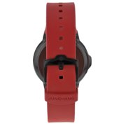 Junghans Force MEGA Solar Black Ceramic Black Dial Red Rubber Strap Date Quartz Mens Watch 18/1402.00