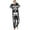 Dad-Black29, variant on Vividxx Family Matching Holiday Pajamas Men Halloween Parent Child Outfit White Skeleton Hooded Zipper Home Jumpsuit For Dad Comfortable