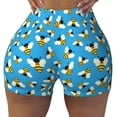 thumbnail image 2 of Lsque Flying Bees Pattern High Waisted Biker Shorts for Women-Tummy Control Fitness Athletic Workout Running Yoga Gym Shorts,Moisture-Wicking-Large, 2 of 9