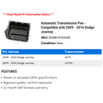 thumbnail image 2 of Automatic Transmission Pan - Compatible with 2009 - 2016 Dodge Journey 2010 2011 2012 2013 2014 2015, 2 of 2