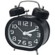 thumbnail image 1 of Reloj despertador analógico retro negro Reloj despertador de cuarzo Silencioso Sin tictac Funciona con pilas Doble campana con luz nocturna y alarma sonora, 1 of 5