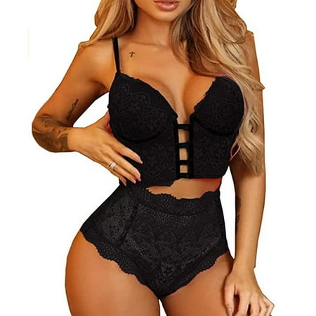 

Women Sexy Lingerie Set Female Lace Bra and High-waisted Panty Set 2 Piece Outfits Set